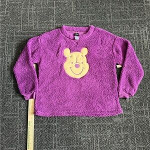 Disney Womens Winnie the Pooh Plush Purple Sweatshirt Small NWT